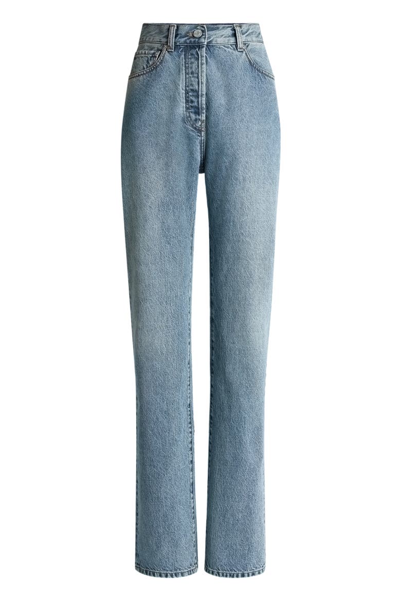 Straight-Leg Faded Denim Jeans, Alternate, color, blue
