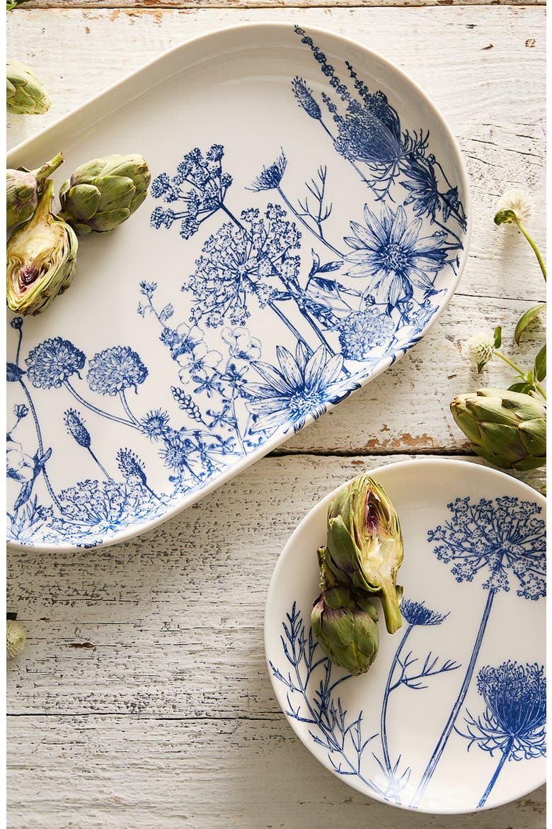 Summer Blues Coupe Salad Plate - Porcelain - Set 4, Alternate, color, BLUE