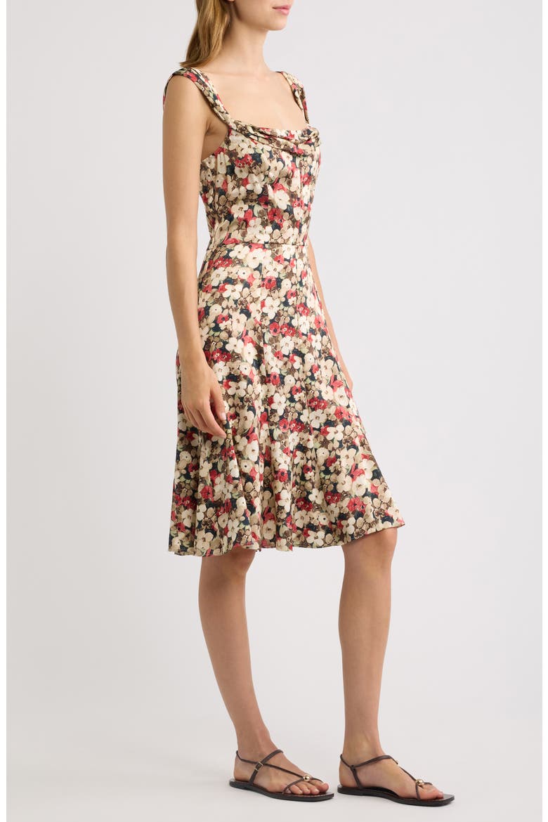 Donielle Cowl Neck Silk Dress, Alternate, color, WILDFLOWER BRAMBLE