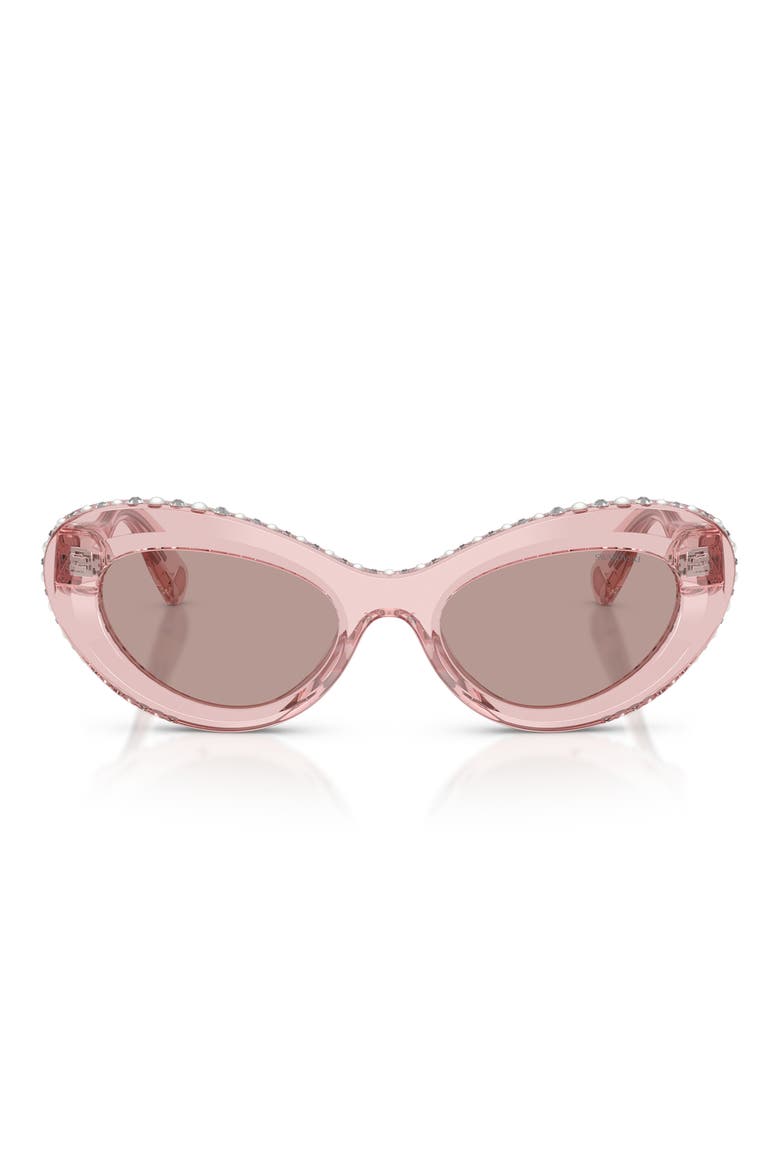 51mm Cat Eye Sunglasses, Main, color, TRANSPARENT DARK PINK / PURPLE