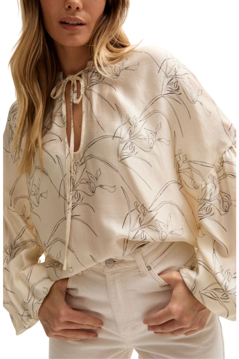 Rosetti Billowy Sleeves Print Blouse, Alternate, color, Red