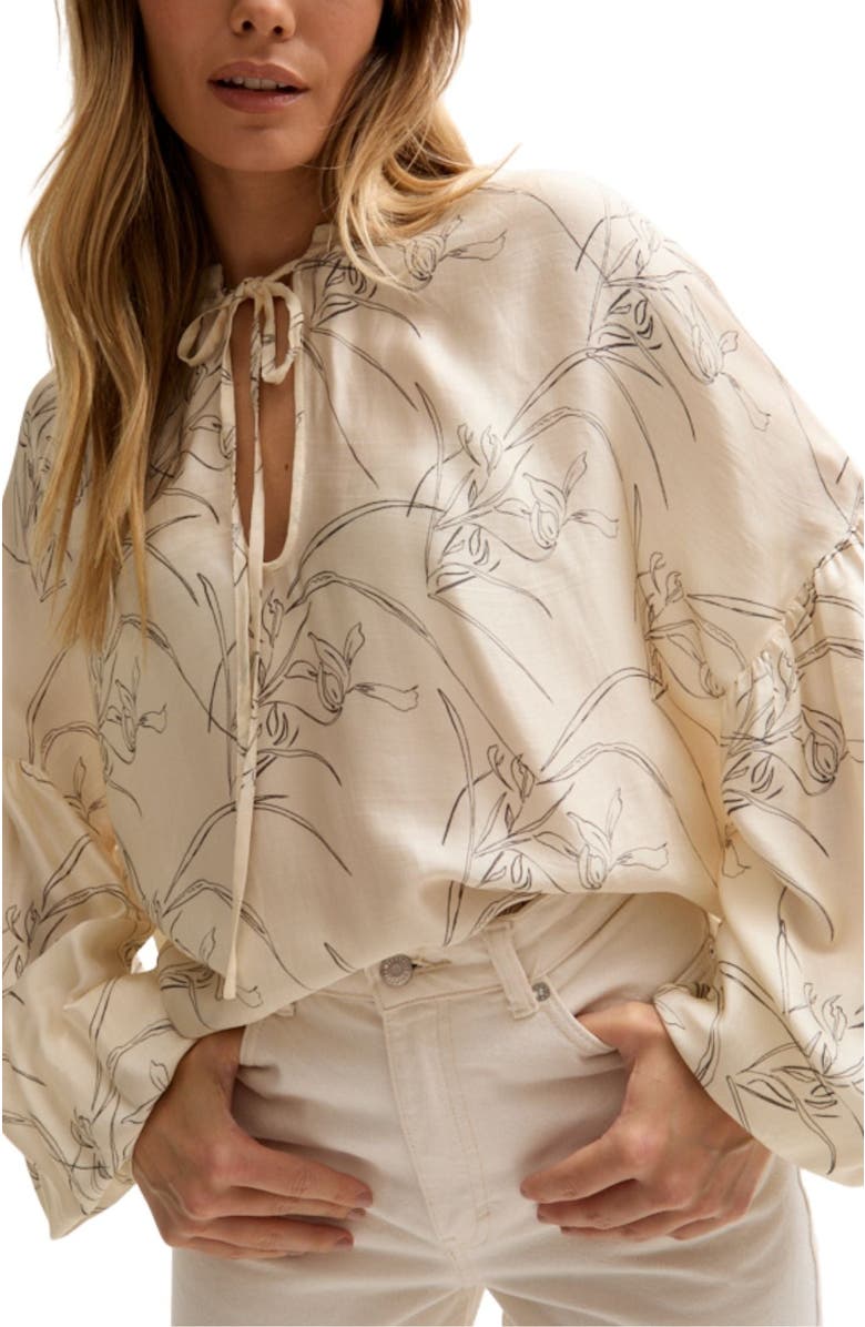 LILY AND LIONEL Rosetti Billowy Sleeves Print Blouse, Alternate, color, Red