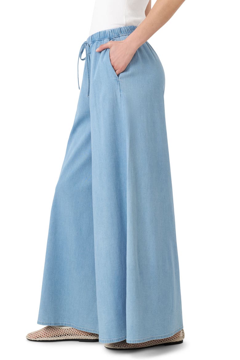 Chambray Wide Leg Beach Pants, Alternate, color, LIGHT WASH (DENIM)