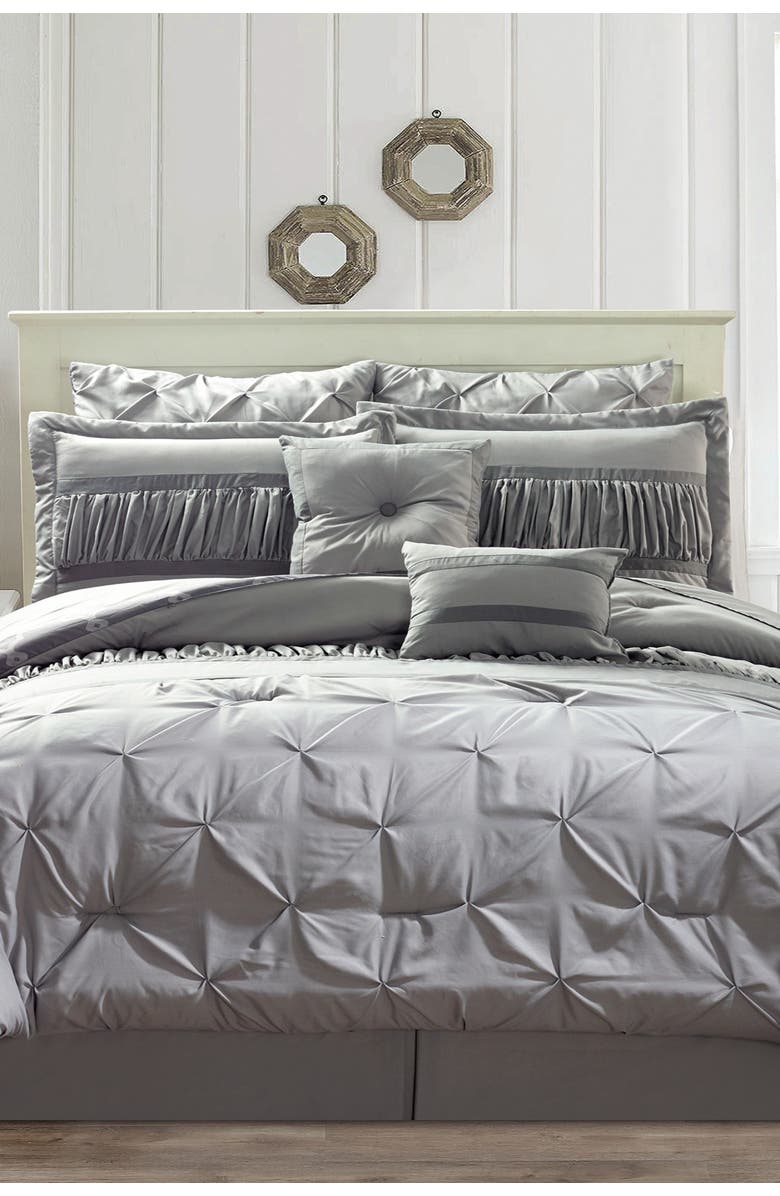 Duck River Textile Marlin 10-Piece Queen Comforter Set - Silver, Main, color, 