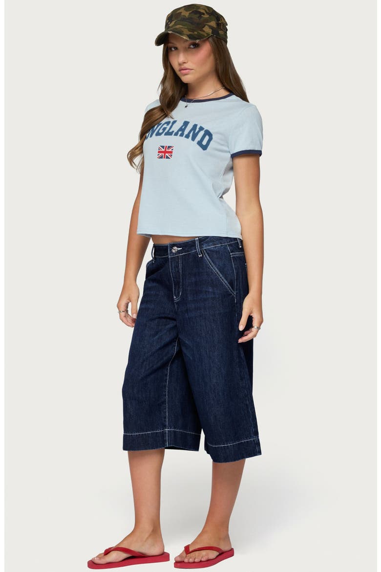 Letty Low Rise Denim Bermuda Shorts, Alternate, color, DARK-BLUE
