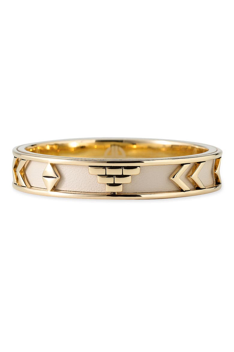 'Aztec' Bangle, Main, color, GOLD/ CREAM