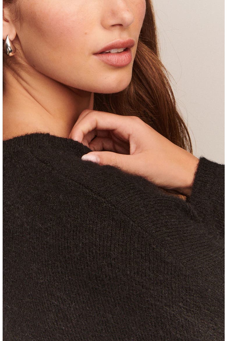 Button Front Cardigan, Alternate, color, BLACK