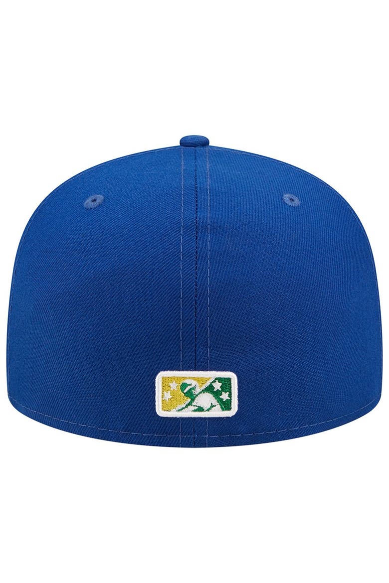 Men's New Era Blue Charleston RiverDogs Rainbows Theme Night 59FIFTY Fitted Hat, Alternate, color, Blue