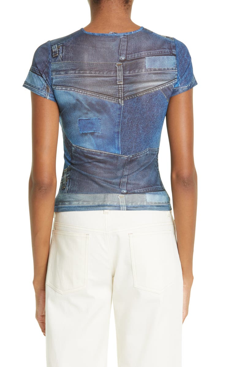 Miaou Trompe l'Oeil Mesh Baby Tee, Alternate, color,