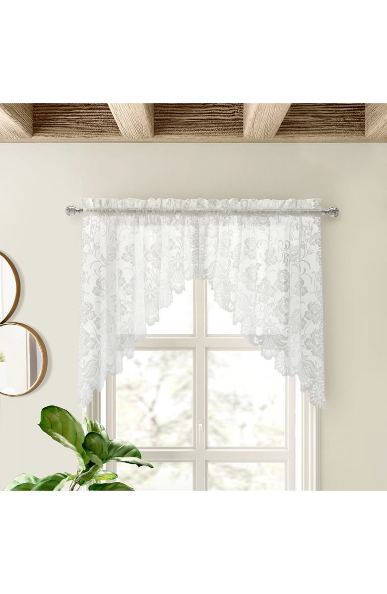 Outdoor Decor by Commonwealth Floral Lace Valance Swag, Alternate, color, 