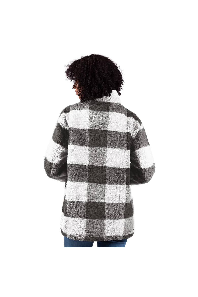 Women's G-III 4Her by Carl Banks  Gray New York Yankees 24/7 Plaid Quarter-Zip Sherpa Jacket, Alternate, color, Gray