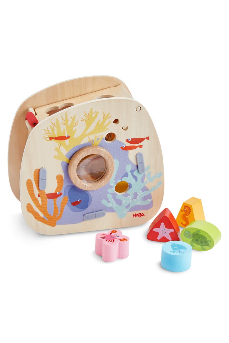 Underwater World Wooden Shape Sorter Toy, Main, color, Multi