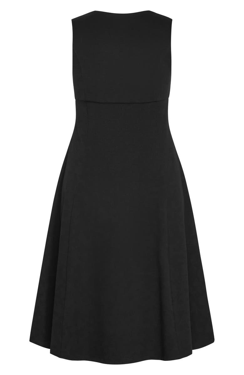City Chic Maci Stretch Ponte Fit & Flare Midi Dress, Alternate, color, Black