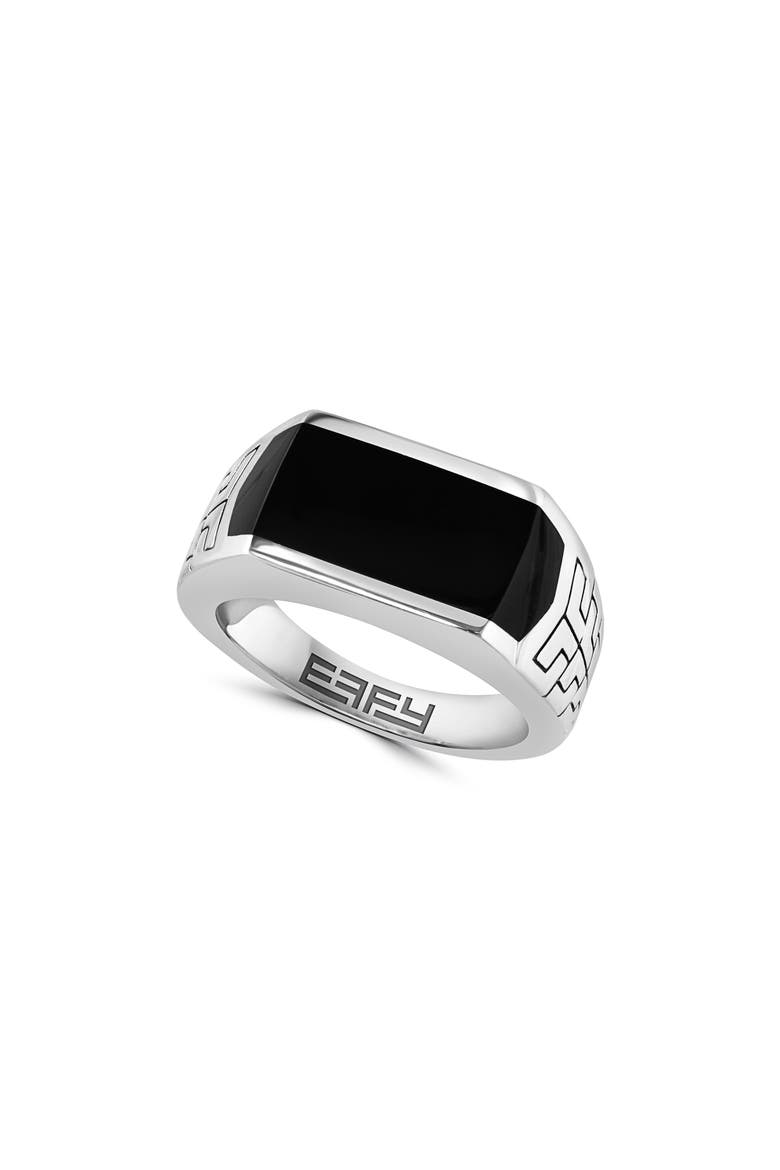 Onyx Signet Ring, Main, color, BLACK