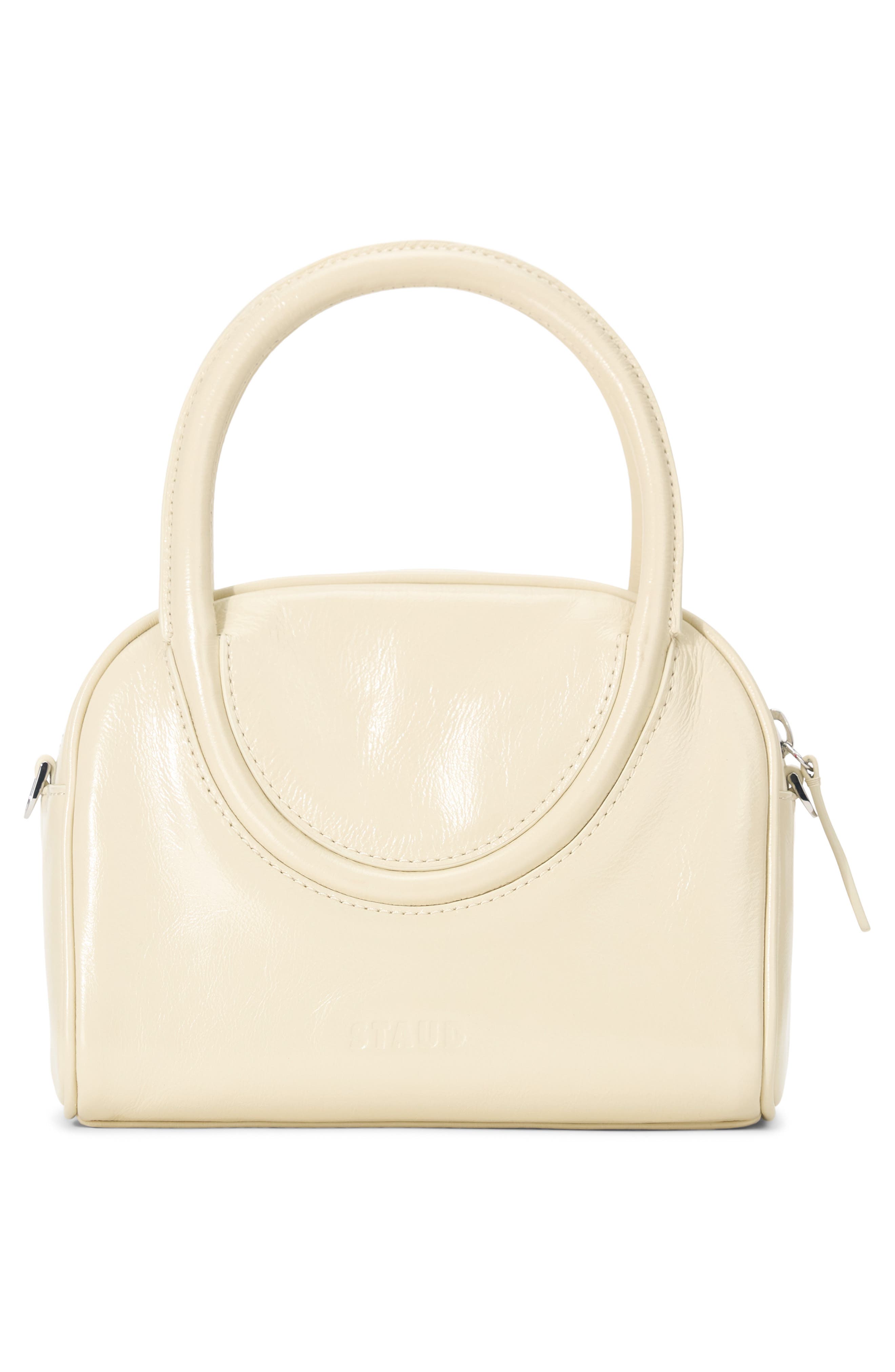 STAUD Mini Maude Top Handle Bowler Bag, Alternate, color, Cream
