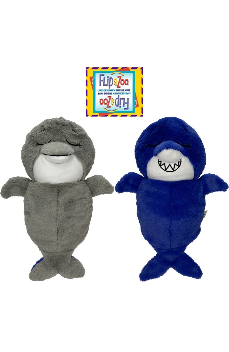 FlipaZoo Upside Down Inside Out Shark To Dolphin 2 In 1 Animal Plush, Alternate, color, Multicolored