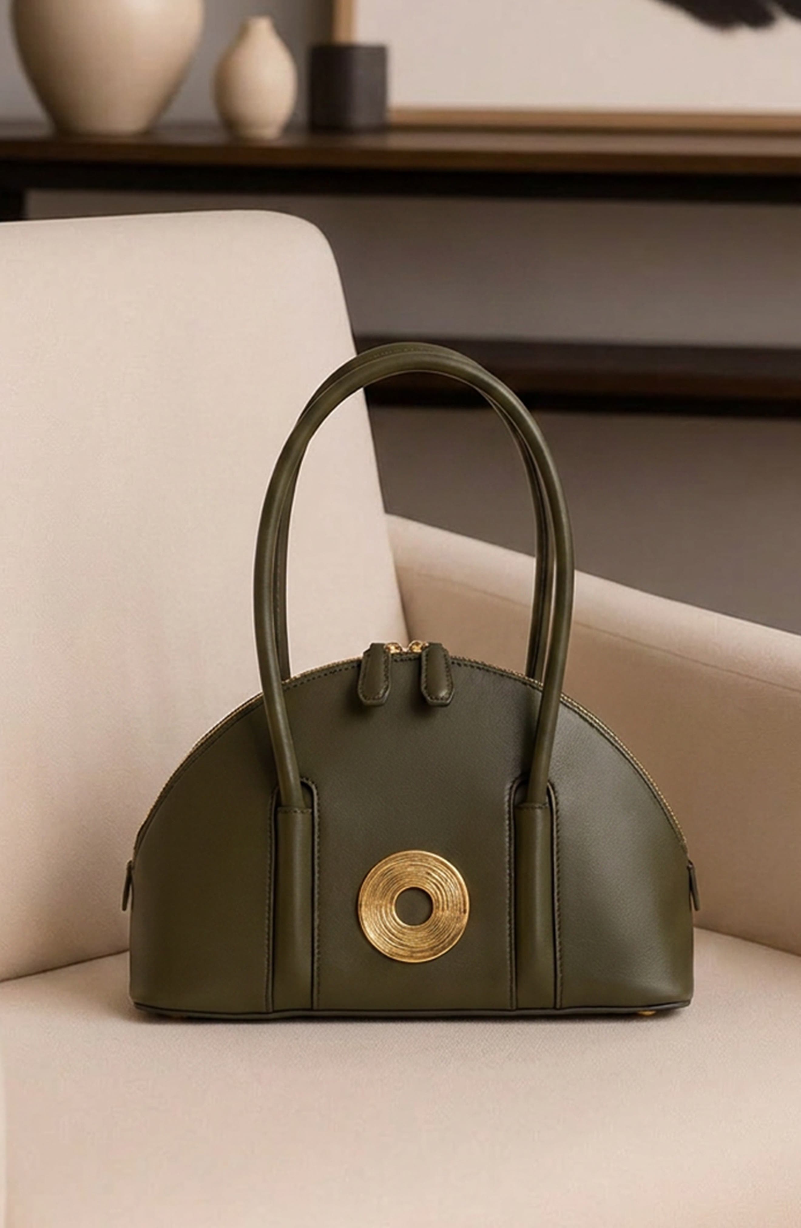 Kiko Monogram Debossed Top-Handle Bag, Alternate, color, Deep Forest