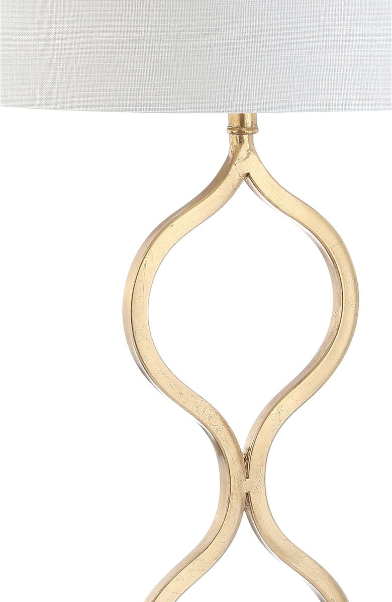 JONATHAN Y Levi 31.5" Metal/Crystal LED Table Lamp, Gold Leaf, Alternate, color, Gold