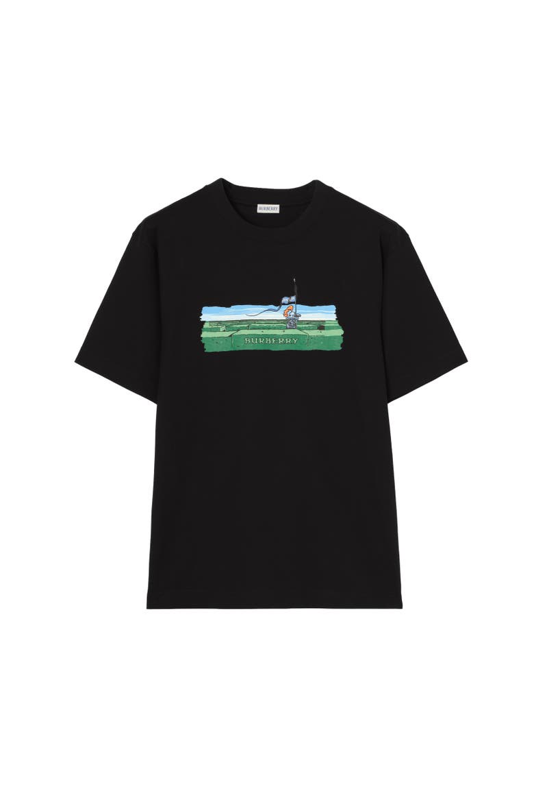 Maze Cotton T-shirt, Alternate, color, Black
