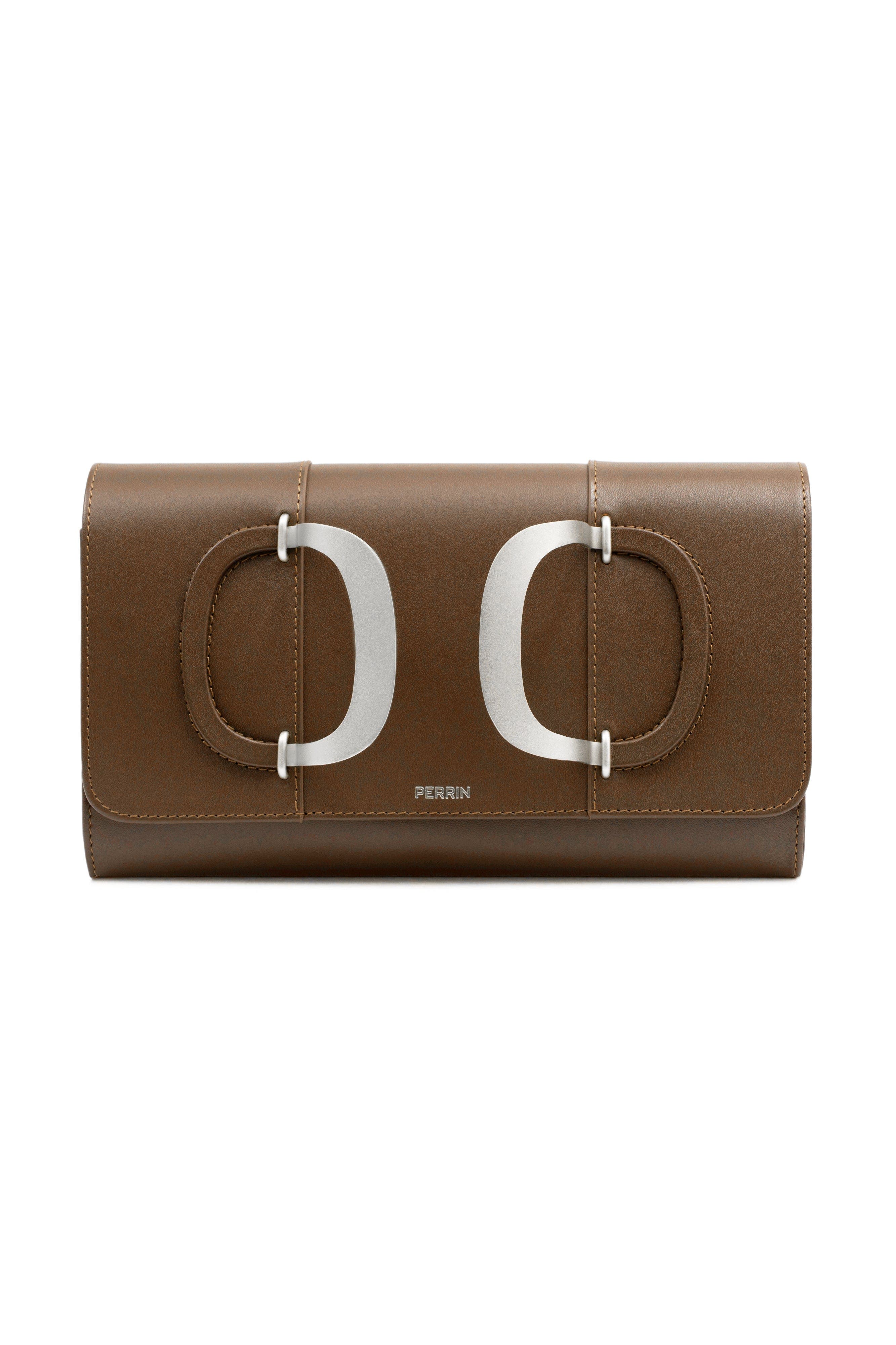 PERRIN PARIS Duelle Clutch, Main, color, Sepia