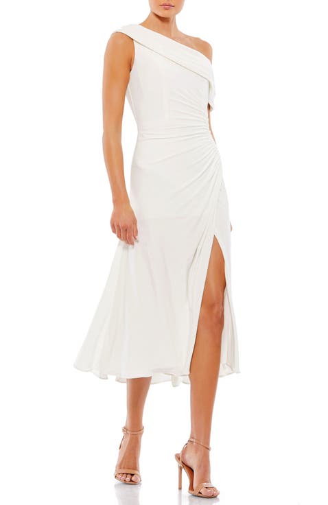 関税送料込【MAC DUGGAL】ロング ワンピース リブ編み ホワイト Mac Duggal Dresses Online | Explore Stunning Collection at