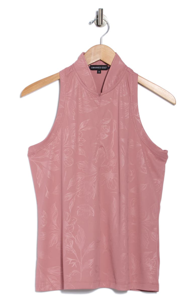 Swannies Nadia Sleeveless Half Zip Knit Polo, Alternate, color, Rose