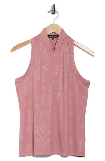 Swannies Nadia Sleeveless Half Zip Knit Polo In Pink
