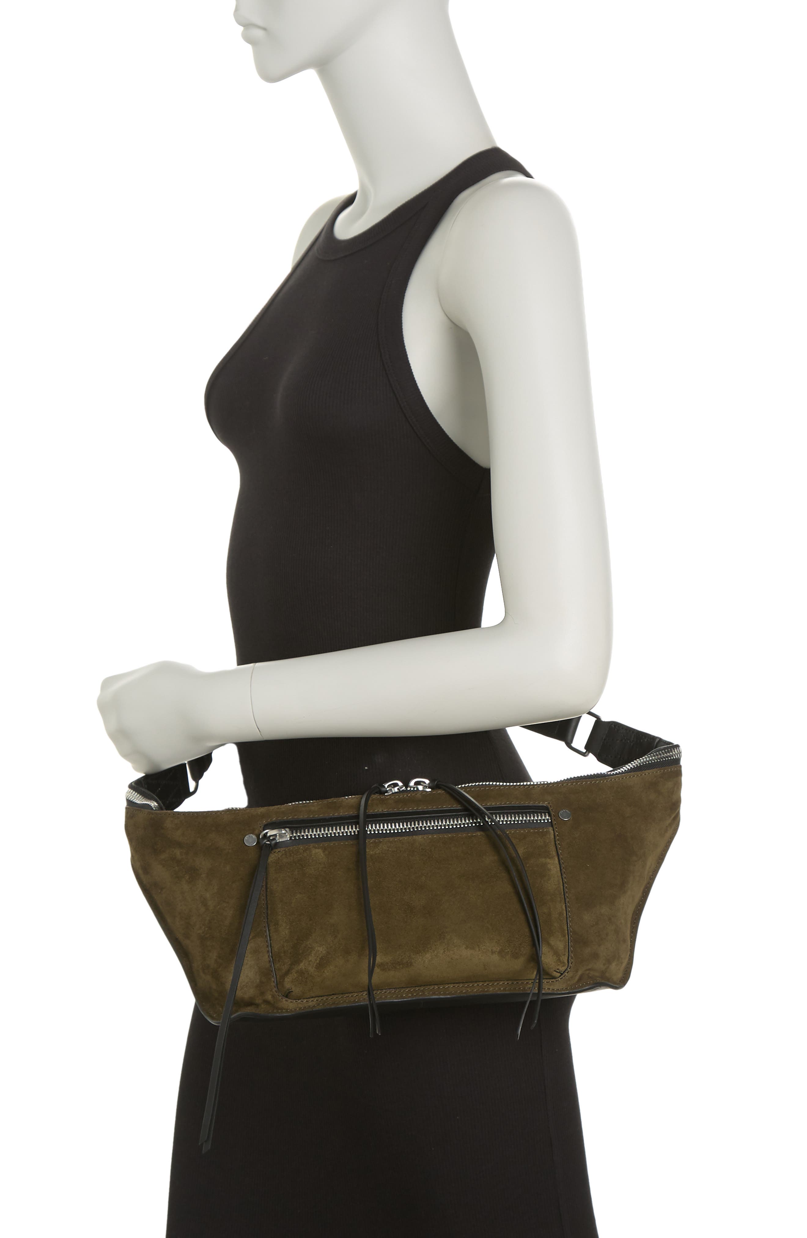RAG AND BONE Elliot Large Fanny Pack, Alternate, color, OLIVE SUEDE