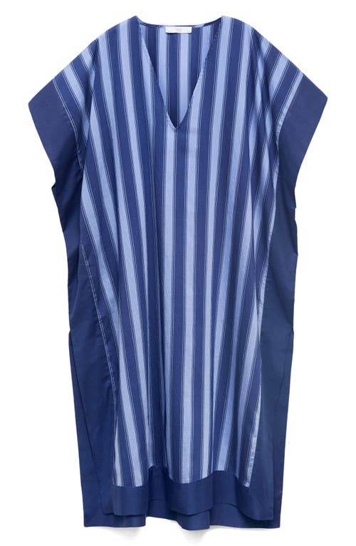 Mango Tunic Lyocell Stripe Two-tone Woven Blue In Blue