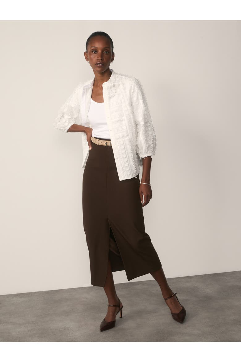 Nola Mandarin Collar Blouse, Alternate, color, White