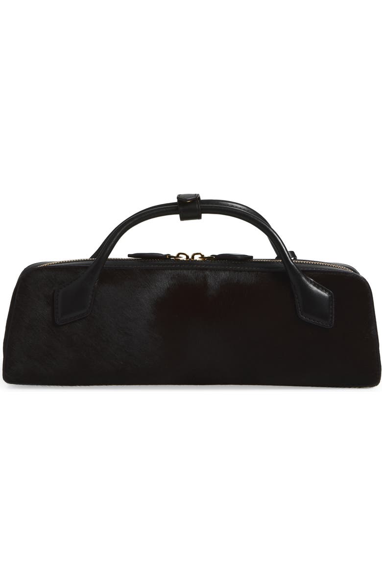 Alaïa Le Teckel Genuine Calf Hair East/West Clutch, Alternate, color, Chocolat