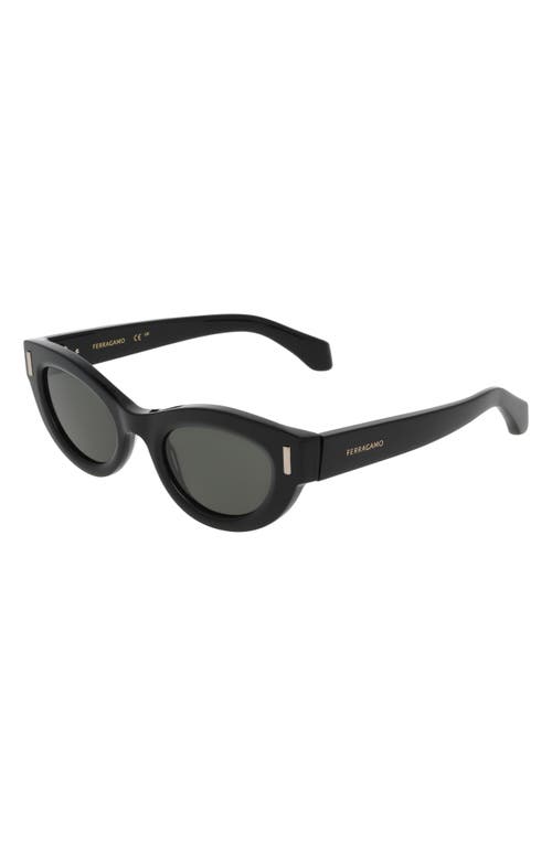 Ferragamo 49mm Small Cat Eye Sunglasses In Black