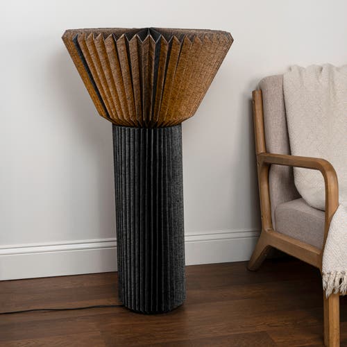 Jonathan Y Archer 37" Modern Minimalist Pleated Shade Floor Lamp In Black
