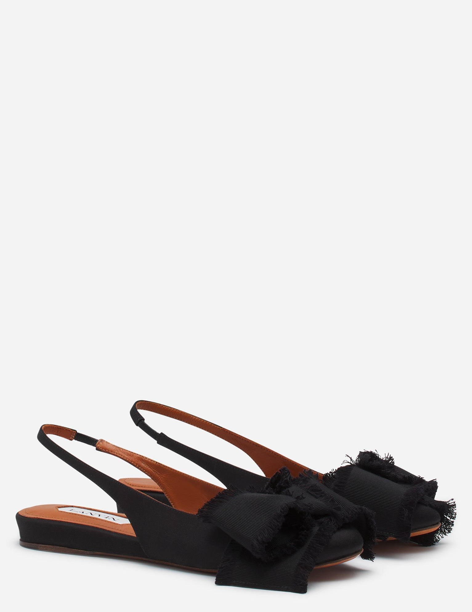 Lanvin Slingback Ballerina Flat In Satin, Alternate, color, 