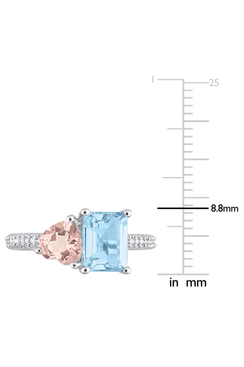 Topaz, Morganite & Diamond 2-Stone Ring, Alternate, color, Topaz