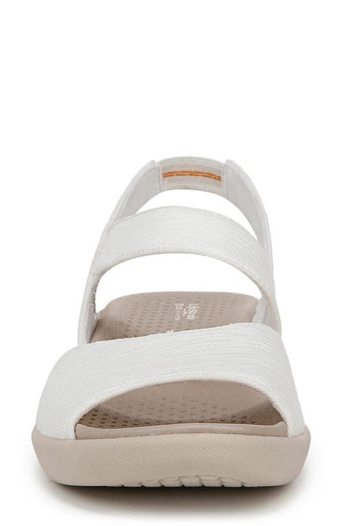 Bzees Cheerful Quarter Strap Slip-on Sandal In White Fabric