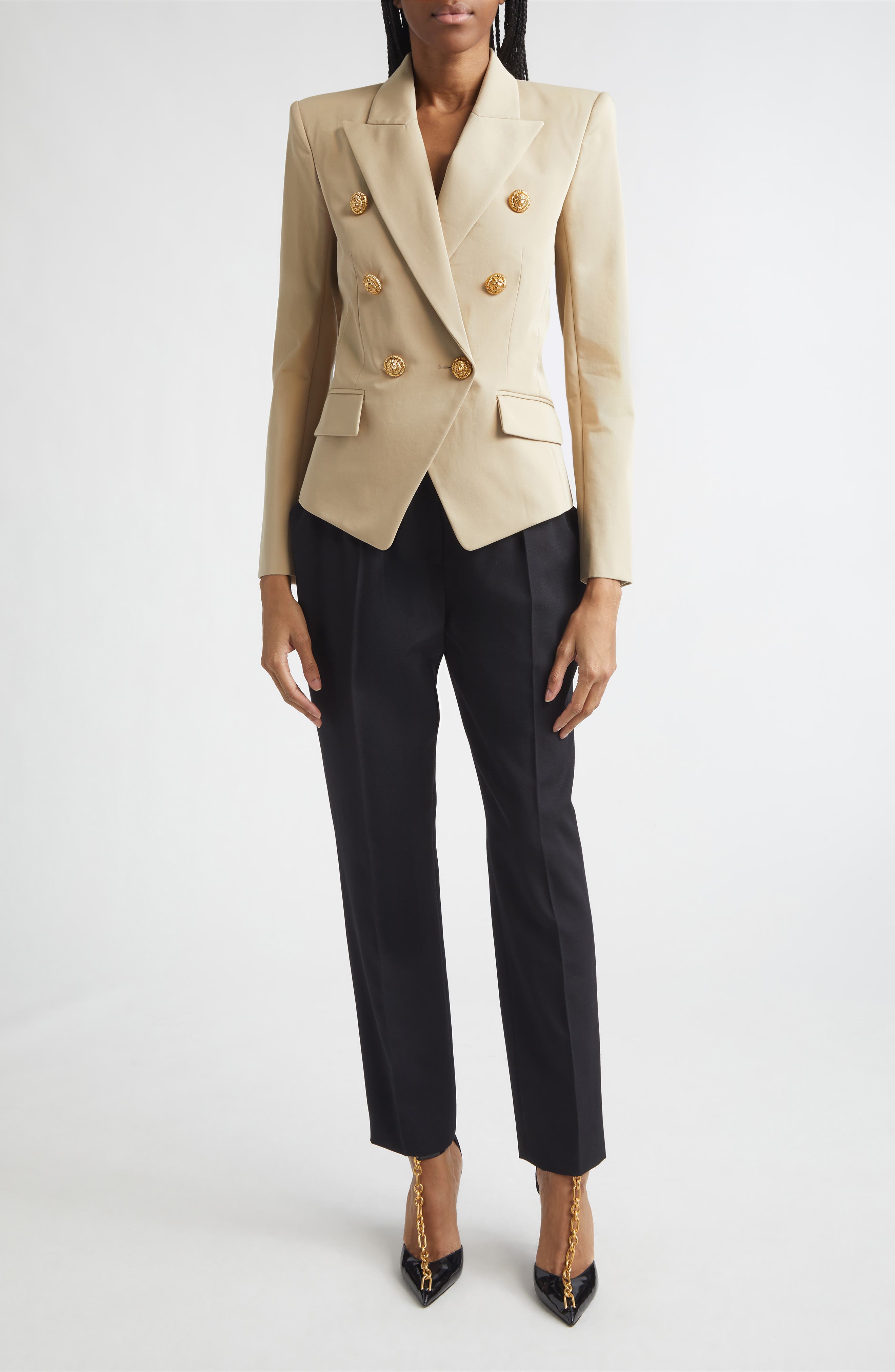 6-Button Double Breasted Gabardine Cutaway Jacket - image 2
