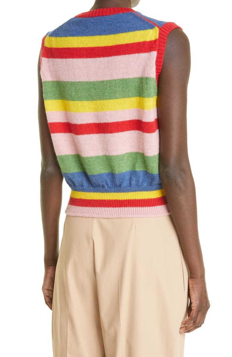 Molly Goddard Blair Stripe Lambswool Sweater Vest, Alternate, color,