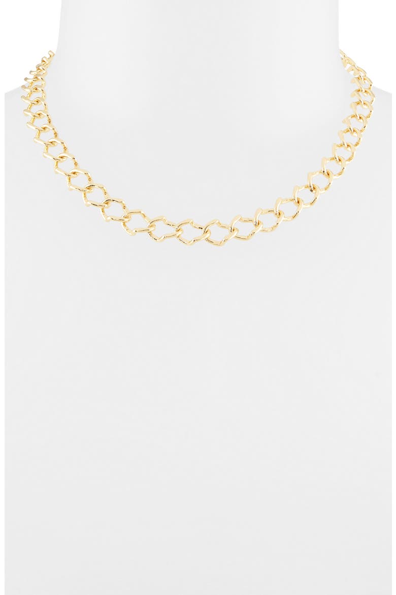 Square Link Chain Necklace, Alternate, color, GOLD
