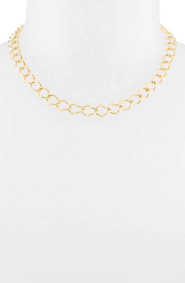 NORDSTROM RACK Square Link Chain Necklace, Alternate, color, Gold