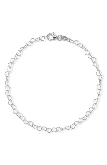 Glaze Jewelry Heart Chain Anklet In Silver - 9 Inch