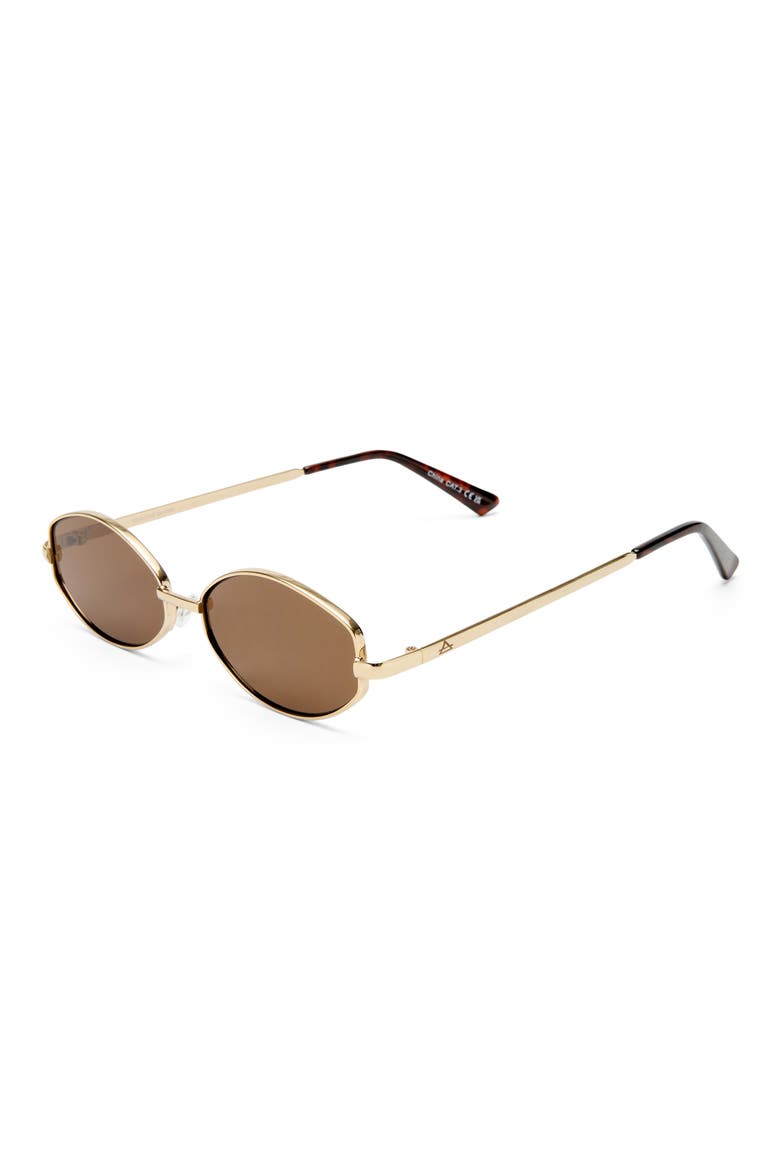Objective 53mm Oval Sunglasses, Alternate, color, GOLD / BROWN MONO