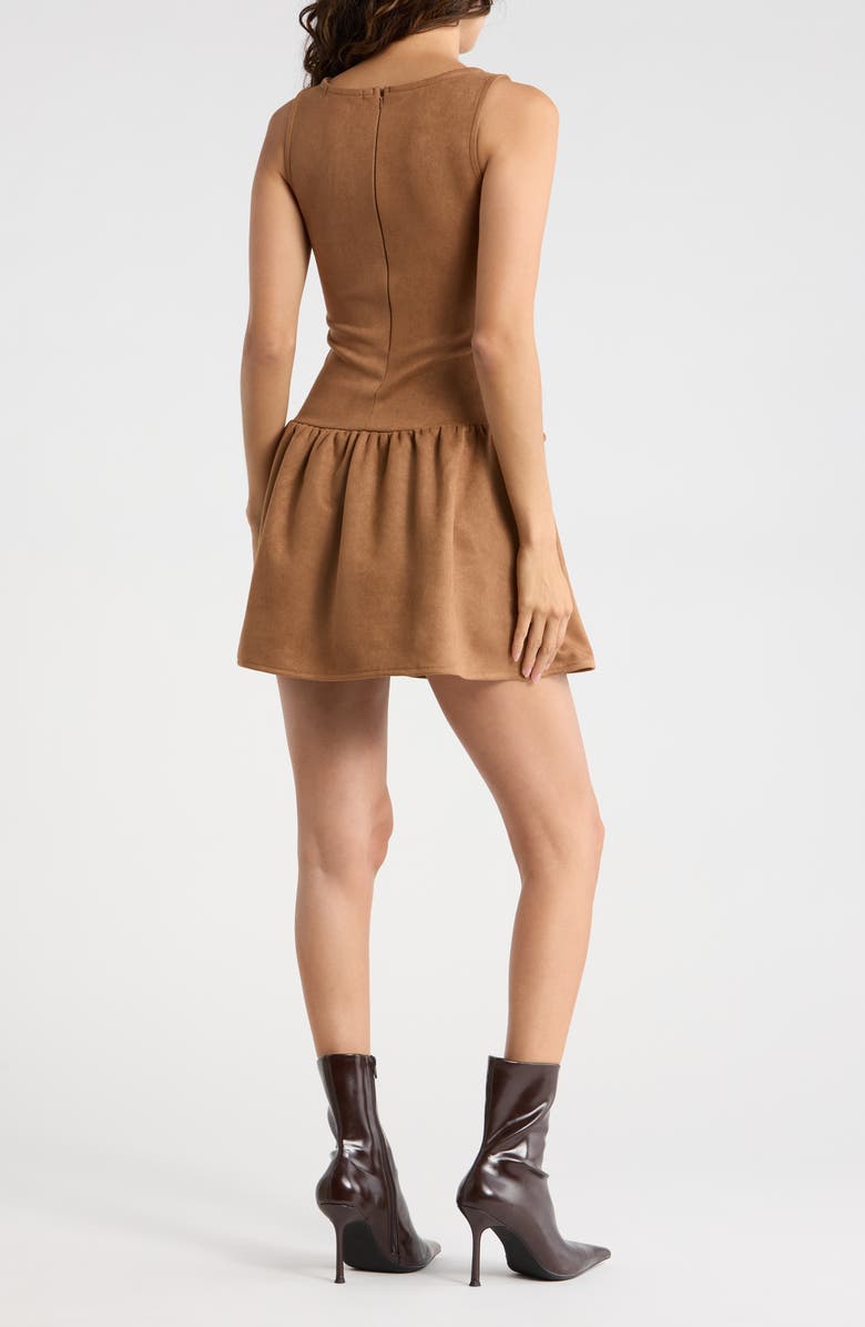 Madden Girl Faux Suede Sleeveless Drop Waist Minidress, Alternate, color, 