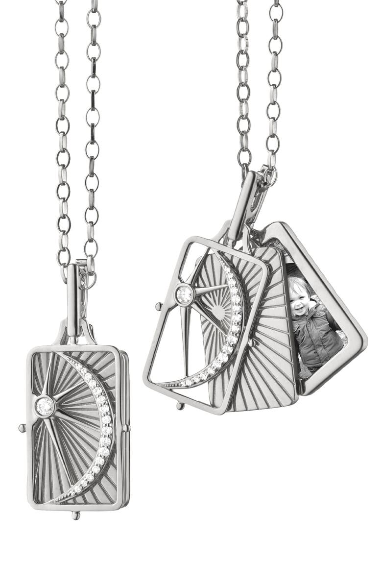 Monica Rich Kosann Sterling Silver Rectangular Pendant Necklace, Alternate, color, Silver