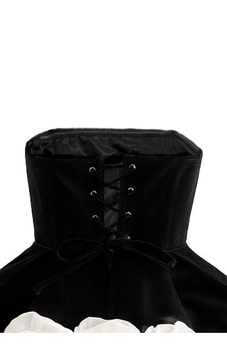 Tulleen Floral Strapless Dress, Alternate, color, Black