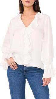 Vince Camuto Ruffle Detail Textured Top