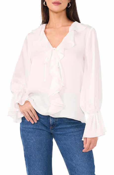 Ruffle Detail Textured Top
