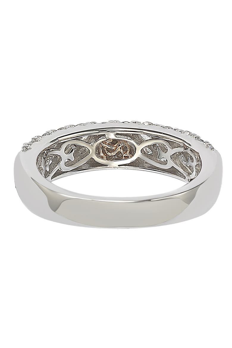 Sterling Silver 3-Row Pave CZ Band Ring, Alternate, color, WHITE