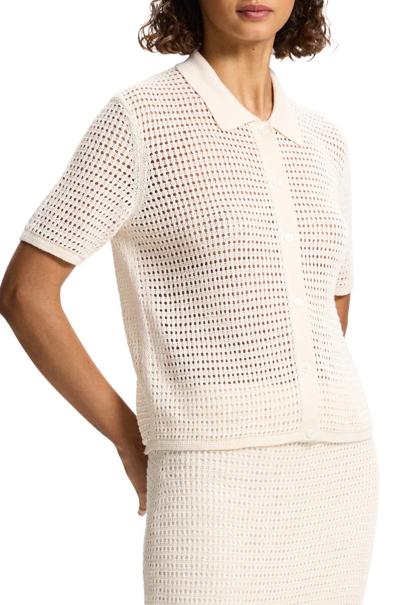 Theory Neo Open Stitch Linen Blend Mesh Cardigan, Alternate, color,