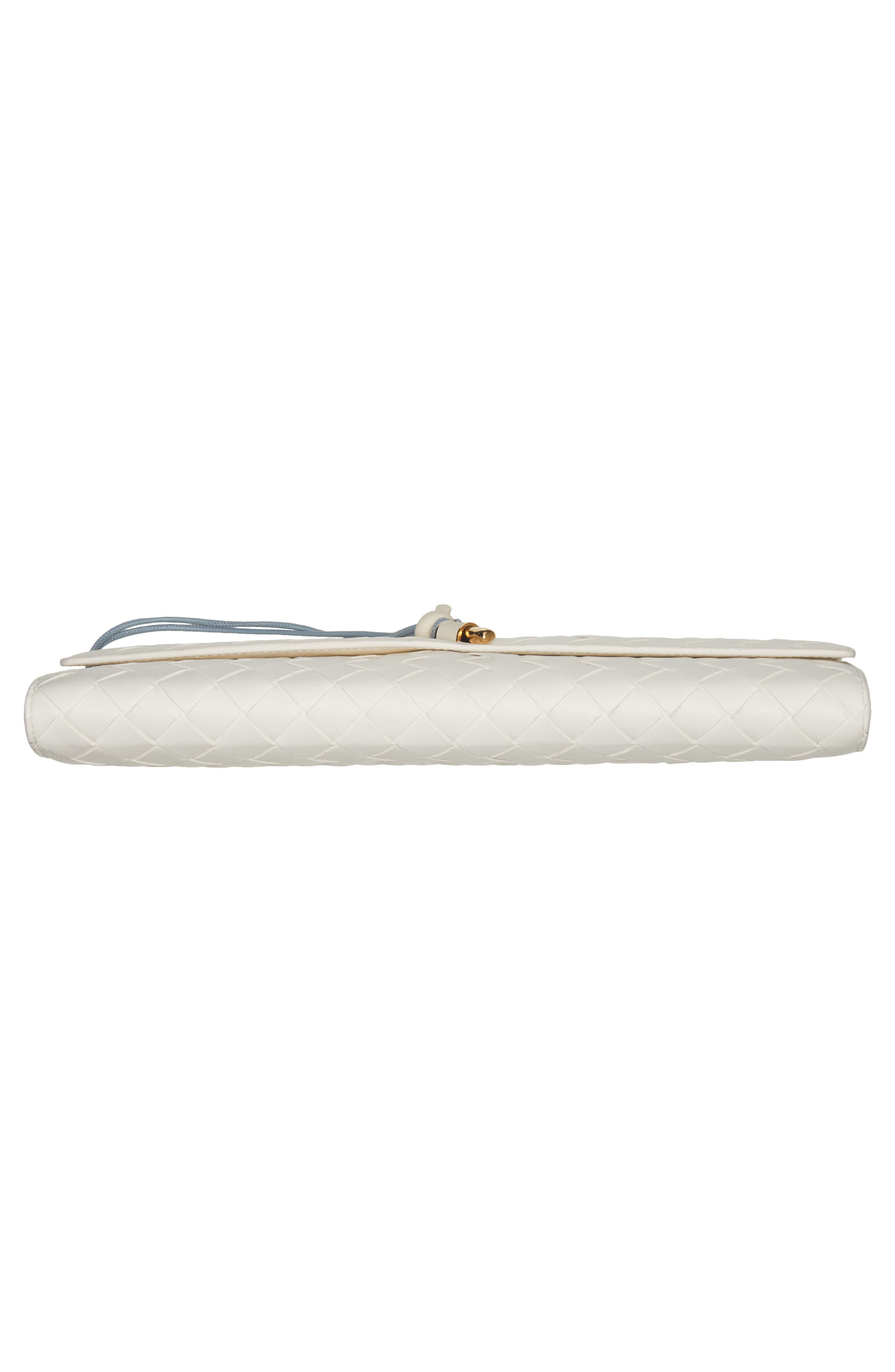 Bottega Veneta Andiamo Intrecciato Leather Clutch, Alternate, color, 9555 Alabaster-Mine-Mb-Al